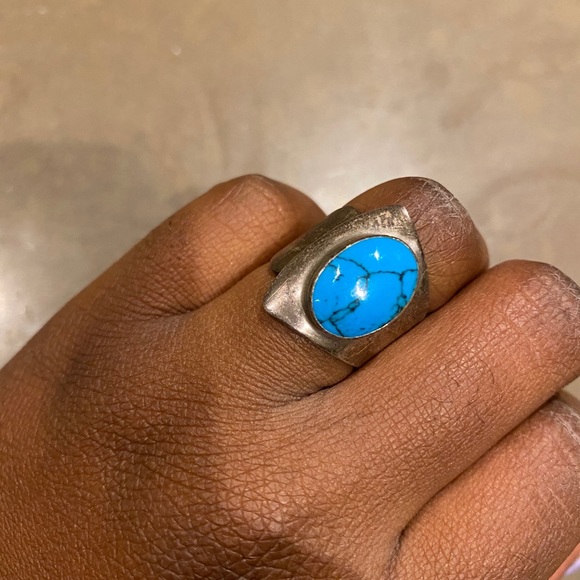 925 blue stone ring - Picture 2 of 4